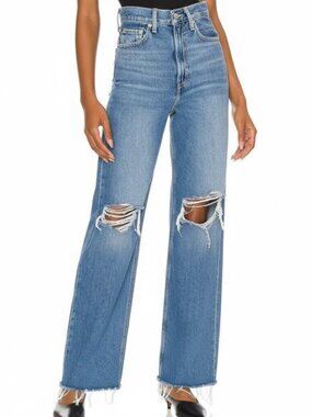 LEVI'S Premium High Rise Loose Jean Size 24 Cut Off Raw Hem